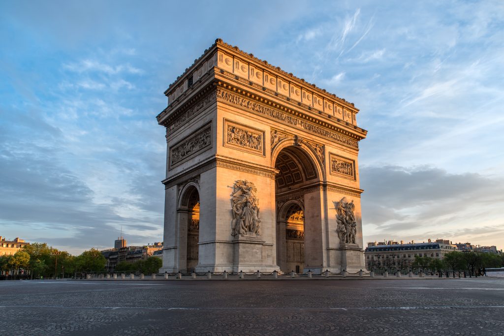 Arc de Triomphe Paris city at sunset - Arch of Triumph
